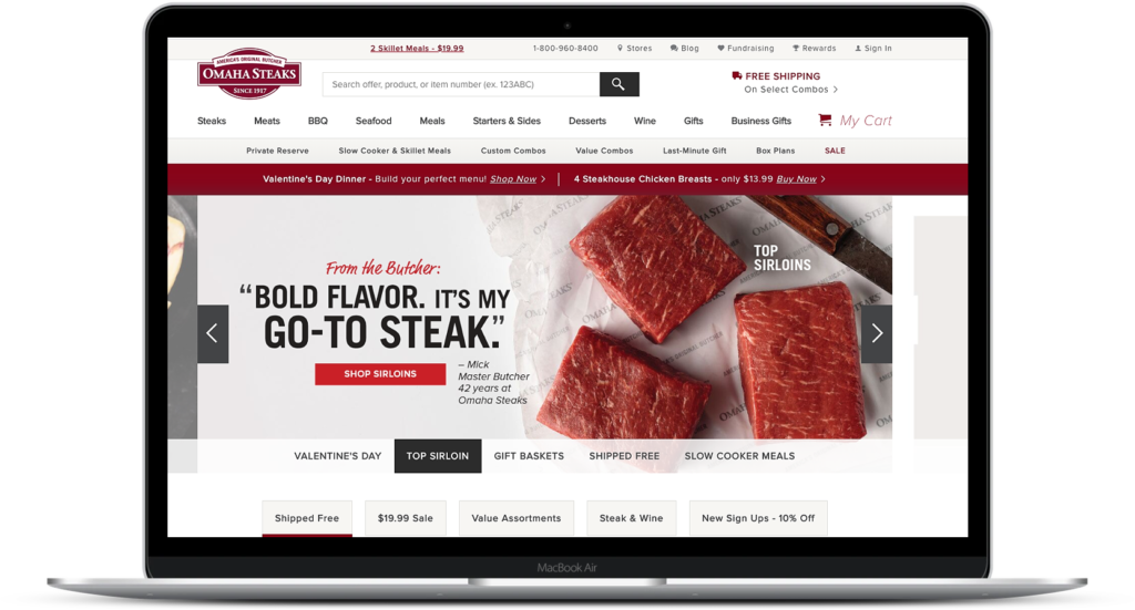 picture of omaha steaks home page
