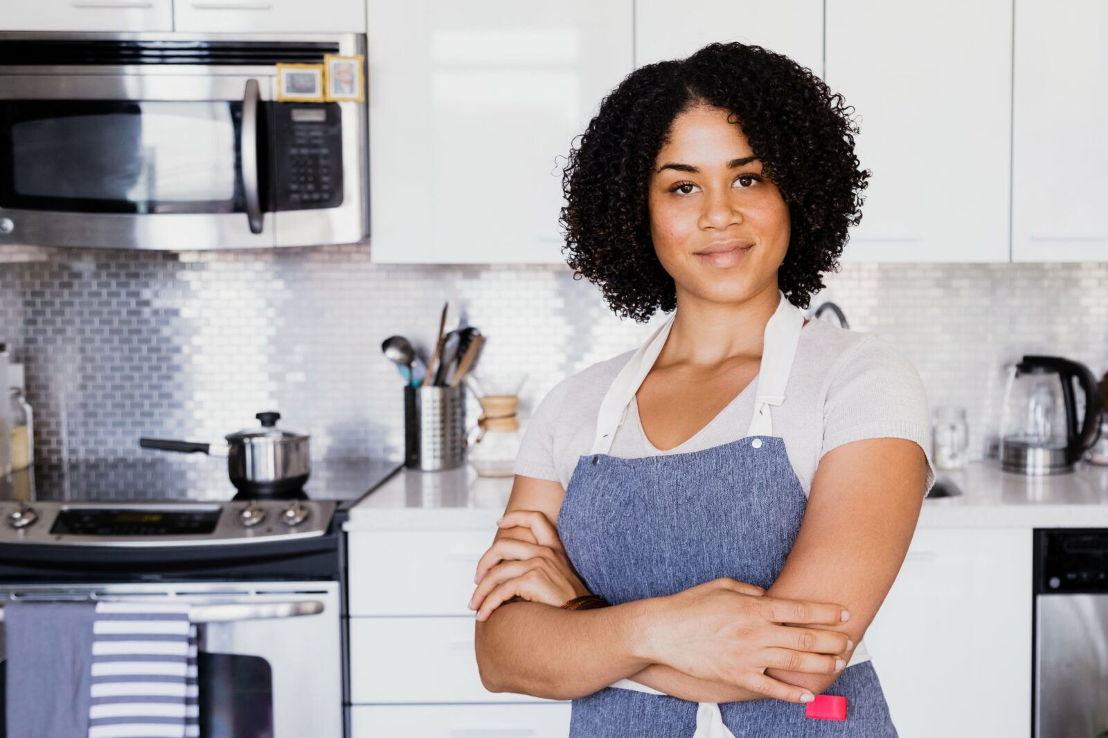 picture of busy parent in kitchen