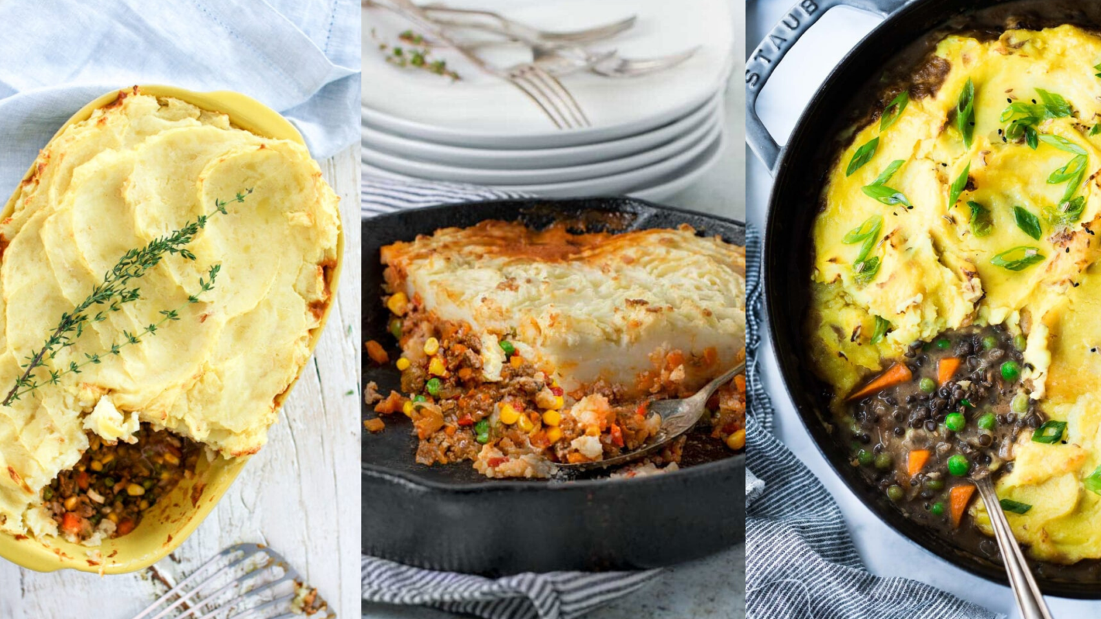 image of three shepherd's pie recipes