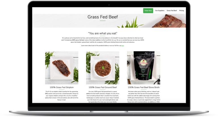 picture of 100% grass fed beef offered by tru-local