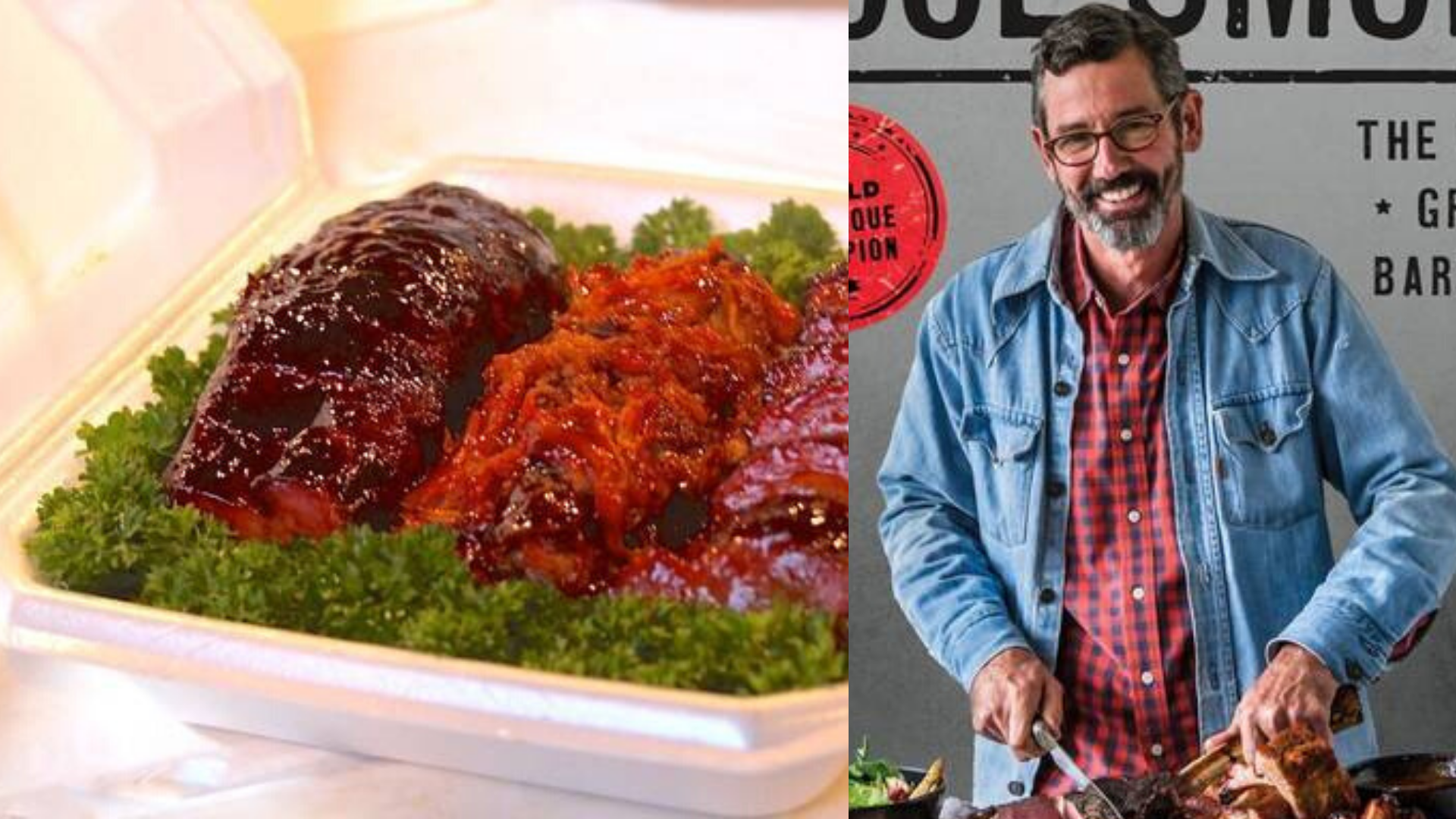 picture of tuffy stone beside award winning pork but recipe